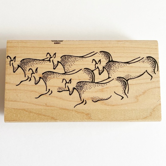Stamp Oasis Lascaux Herd Wood Mounted Rubber Stamp - Picture 8 of 8